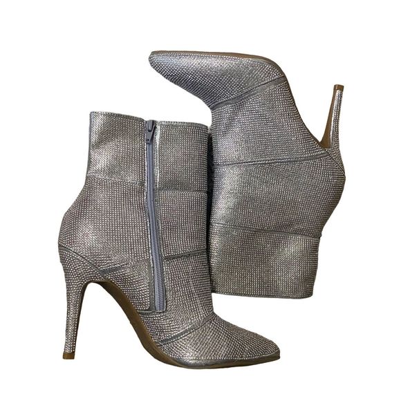 Andiamo Atrendy Rhinestone Encrusted Bootie with Silver Crystals - Picture 4 of 10